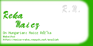 reka maicz business card